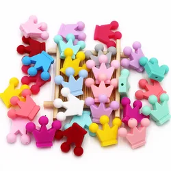 Joepada-silicone coroa grânulos para bebê, mordedor, mastigar colar, chupeta clipes, cadeia, diy, brinquedo do chuveiro, bpa livre, 10 pcs/lot