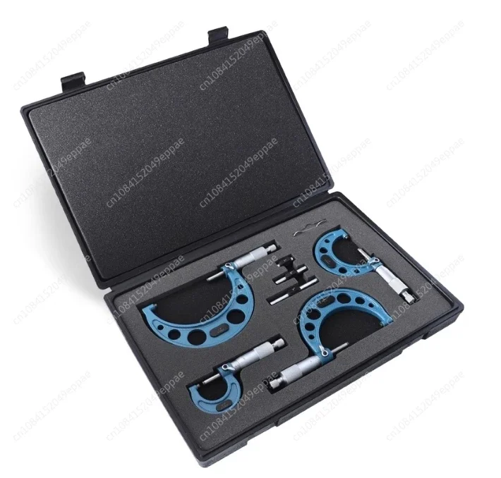 25/50/75/100mm 0.001mm 4-piece Set, Outside Micrometer, Spiral Micrometer