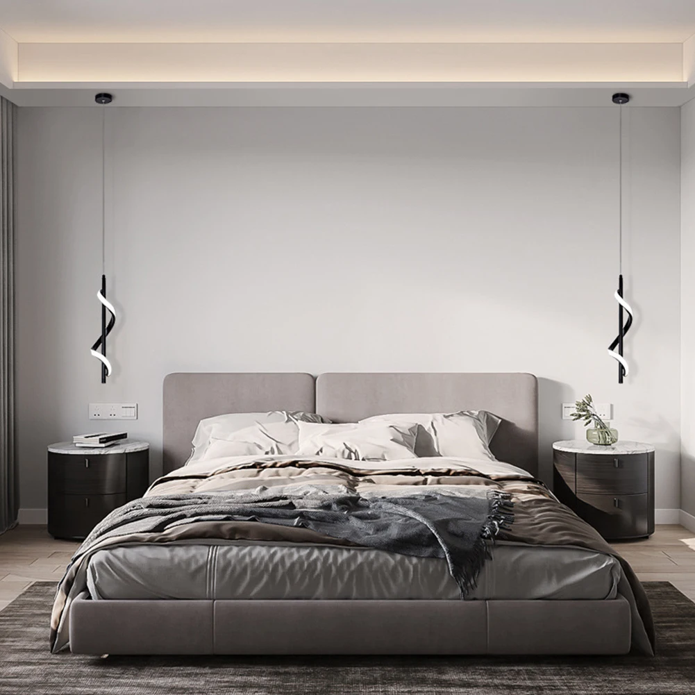 

Spiral Hanging Lamps Minimalist Modern Atmosphere Chandelier LED Spiral Suspend Lamp Metal for Ceiling Fixtures Lighting