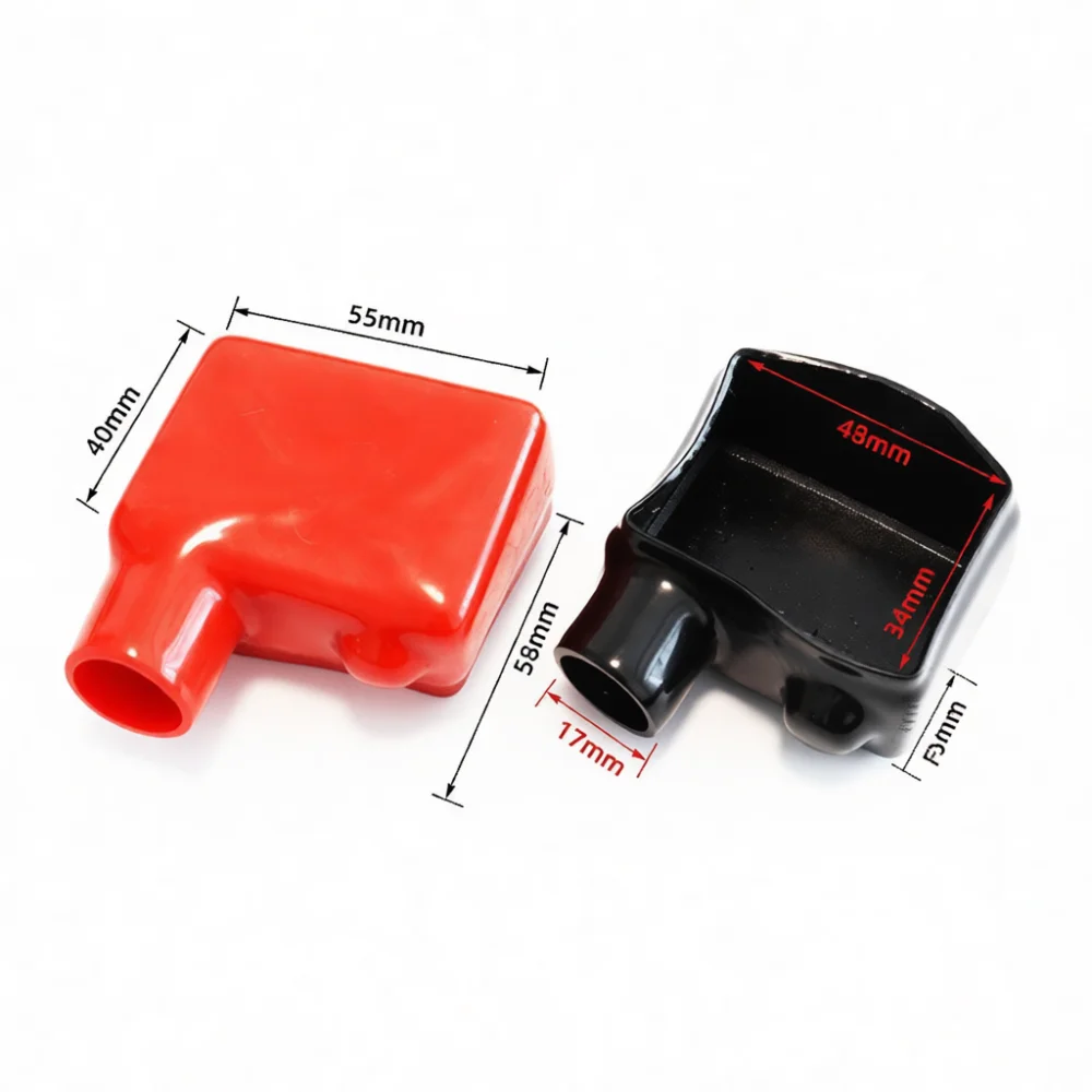 PVC Car Battery Terminal Cover Insulated Protector Cap Red Black Automotive Post Protective Shield Electrical Connector