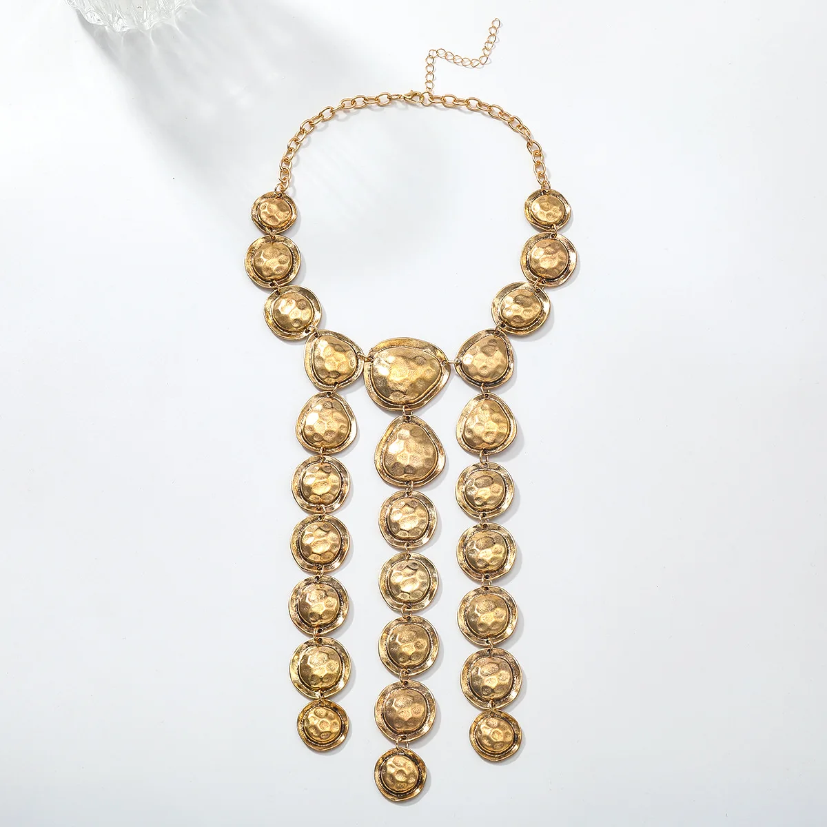 Neuheiten: Vintage Geometrische Metall-Wasserfall-Quasten-Halsketten für Damen, Statement-Schmuck, Geschenke für Feiertage und Partys – Detail 4