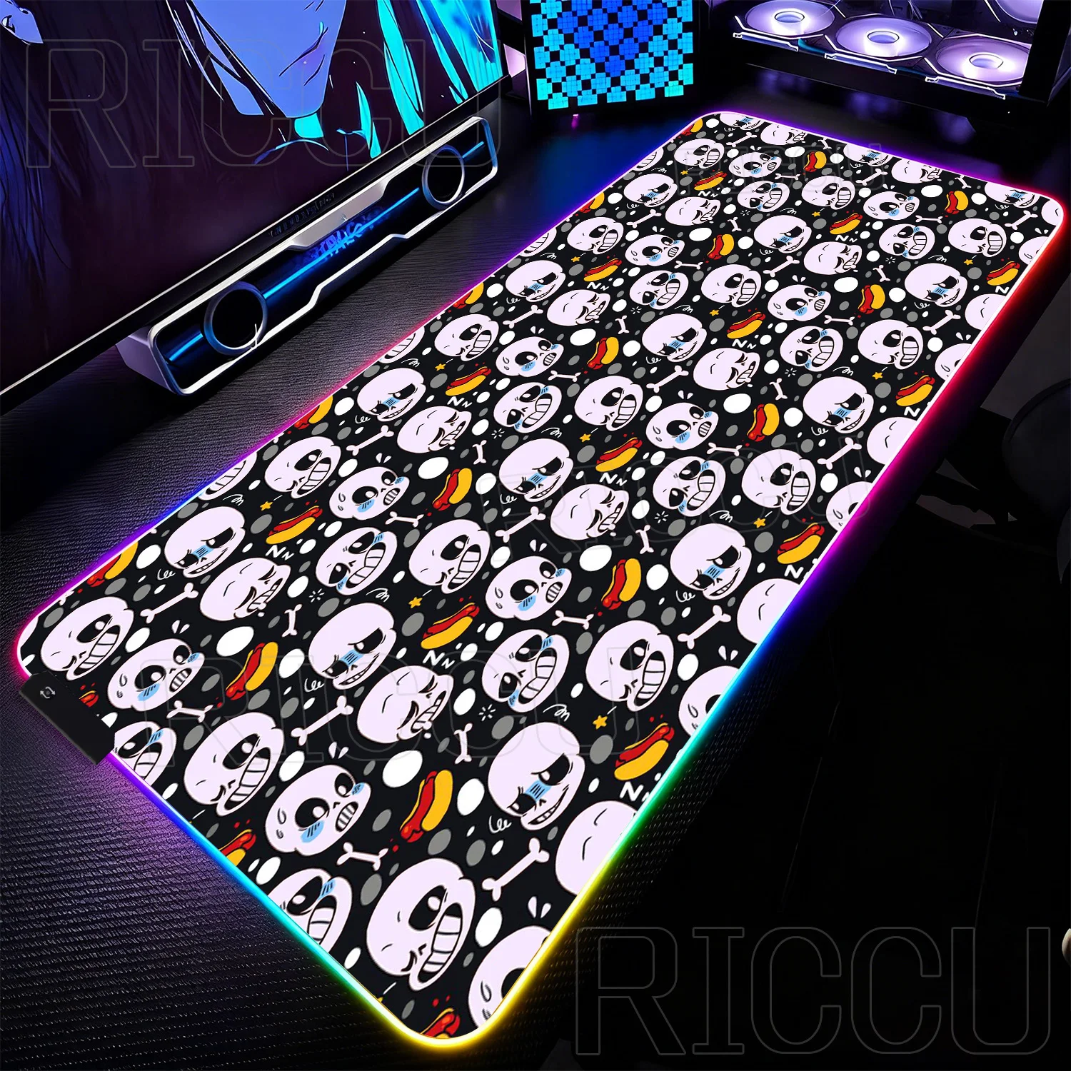 

RGB XXL U-Undertale Game Natural Rubber Mouse Pad Game Gaming PC Accessories Mousepad Lockrand LED Mouse Mat Keyboard Desk Mat