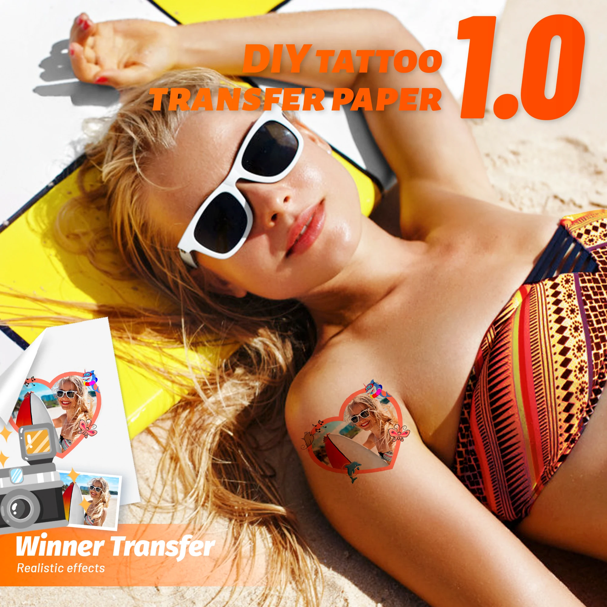 WinnerTransfer Manufacturer Tattoo Transfer Paper Printable Transparent Temporary Tattoos Print Paper Laser&Inkjet Printer A4