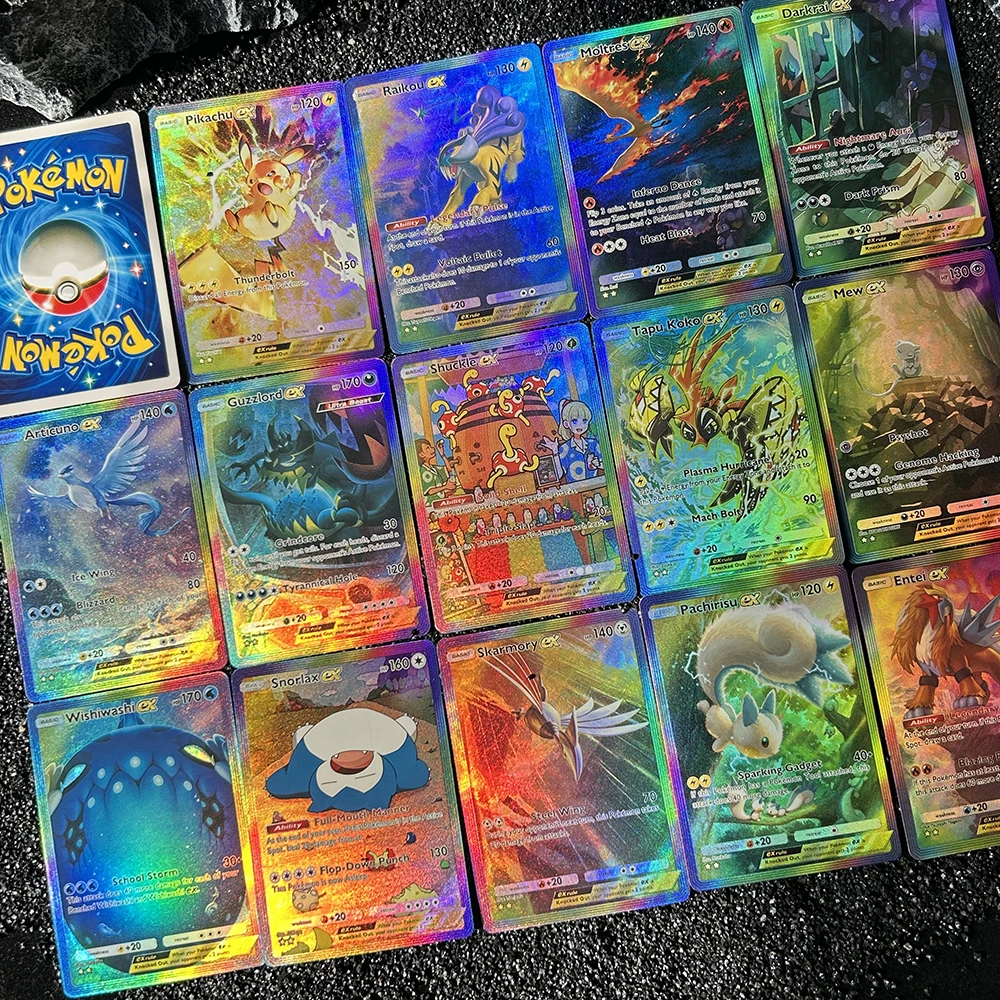 1 SZT./14 SZT. Karty do samodzielnego montażu PTCG Pocket English Collection, Darkral Crobat Dragonite Raikou Entei Dugtrio Ex, klasyczne karty do gry anime