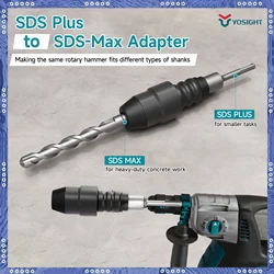 1Pc SDS Plus to SDS Max Adapter For Rotary Hammer Drill Converter 210mm Tools Accessory Impact Drill Socket Adapter Unique desig
