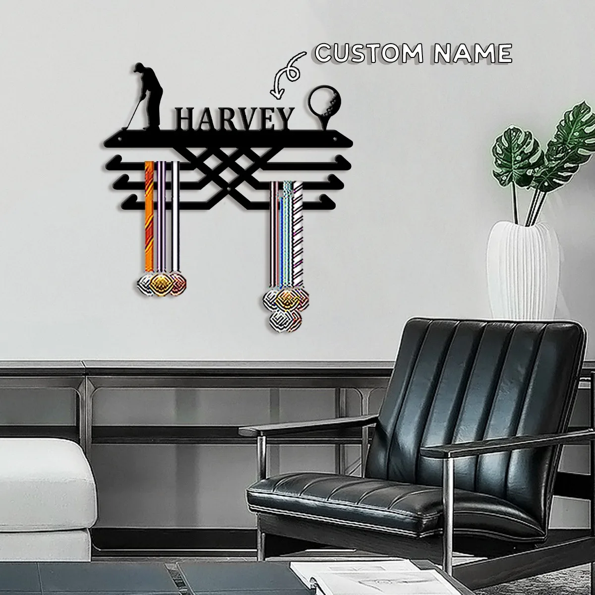 CIFbuy Custom Golf Medal Hanger,Metal Display Rack Home Gym Wall Decor Gift for Golfers