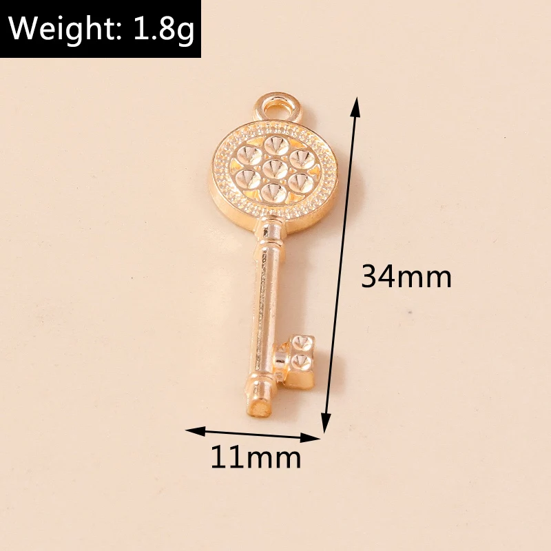 Leslie 20 Stück Gold Silber Farbe Vorhängeschloss Schlüssel Charm Anhänger Schmuck Zubehör Retro Schlüssel Charms DIY handgemachte Schmuckherstellung Handwerk – Detail 9