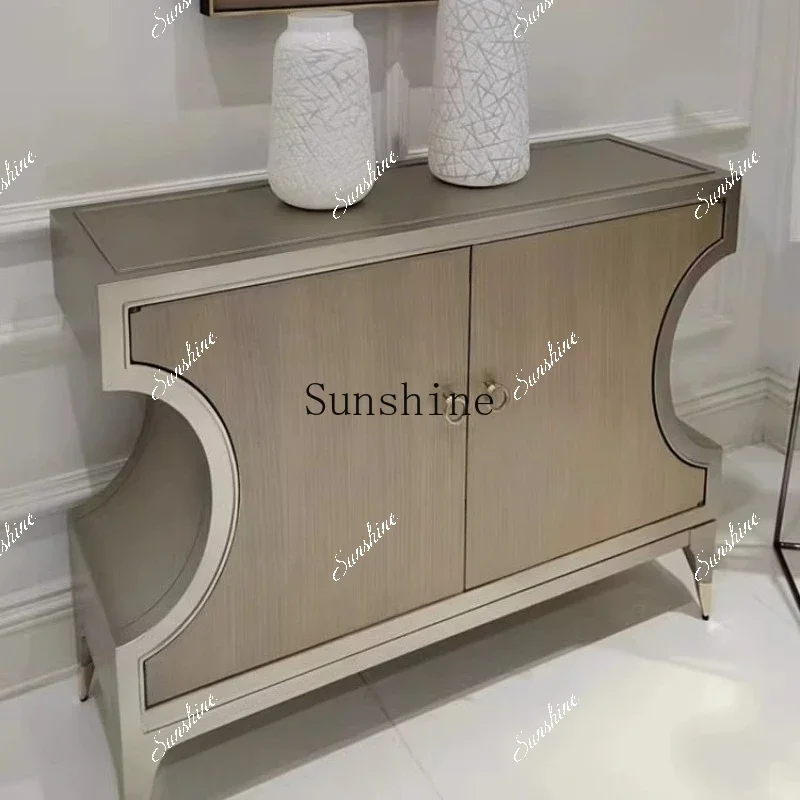 YAmerican light luxury door cabinet special-shaped door decoration double door shoe cabinet