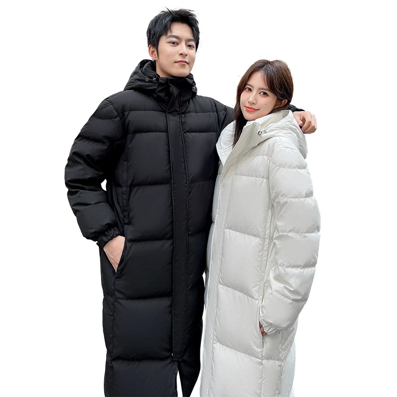 Men's and Women's School Uniforms, Long Styles, Popular Over The Knee,  Solid Color Thickened Warm Duck Down Jacket