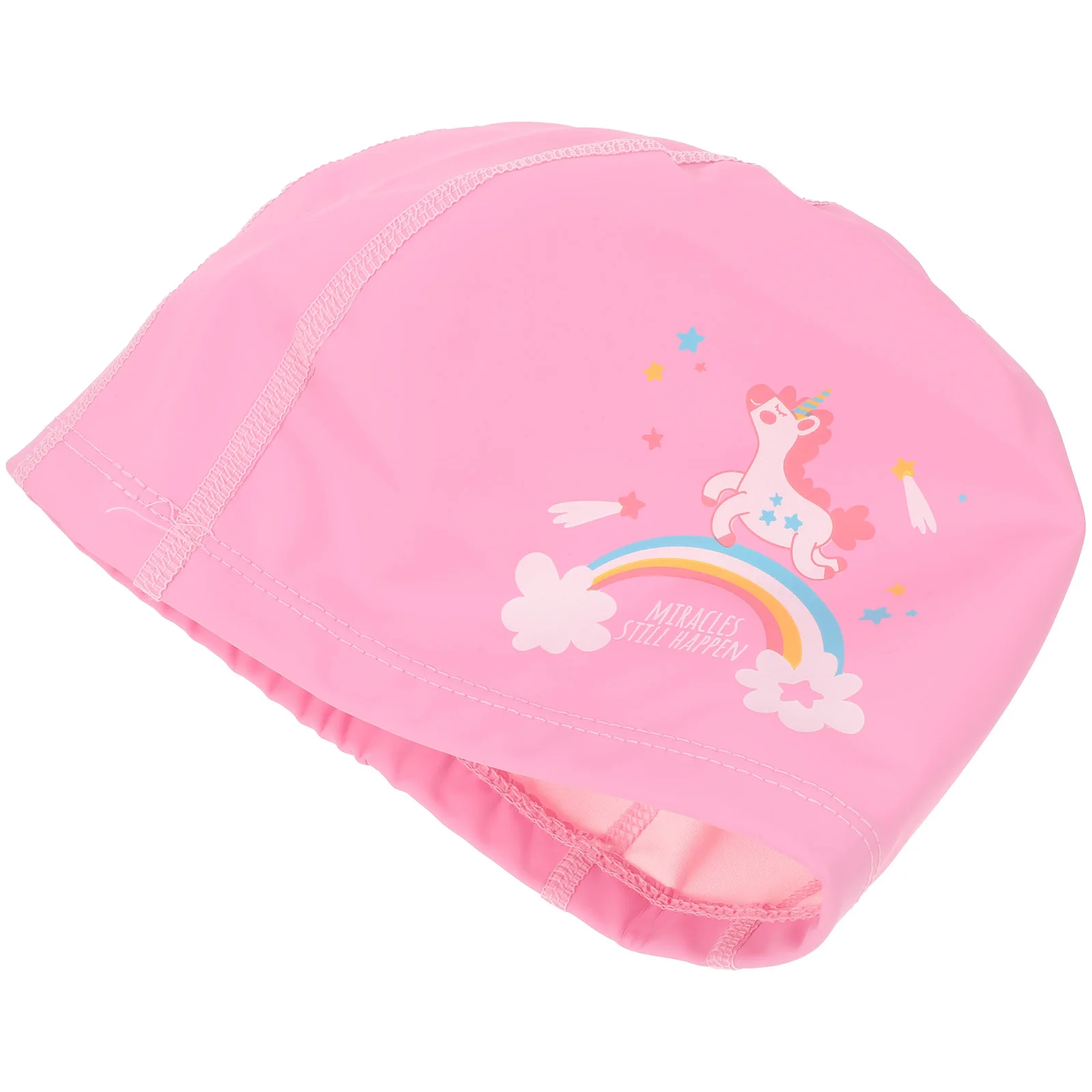 

Swim Cap Waterproof Unicorn Fabric Elastic Bathing Swimming Pool Hat Ear Protection for Swim Cap