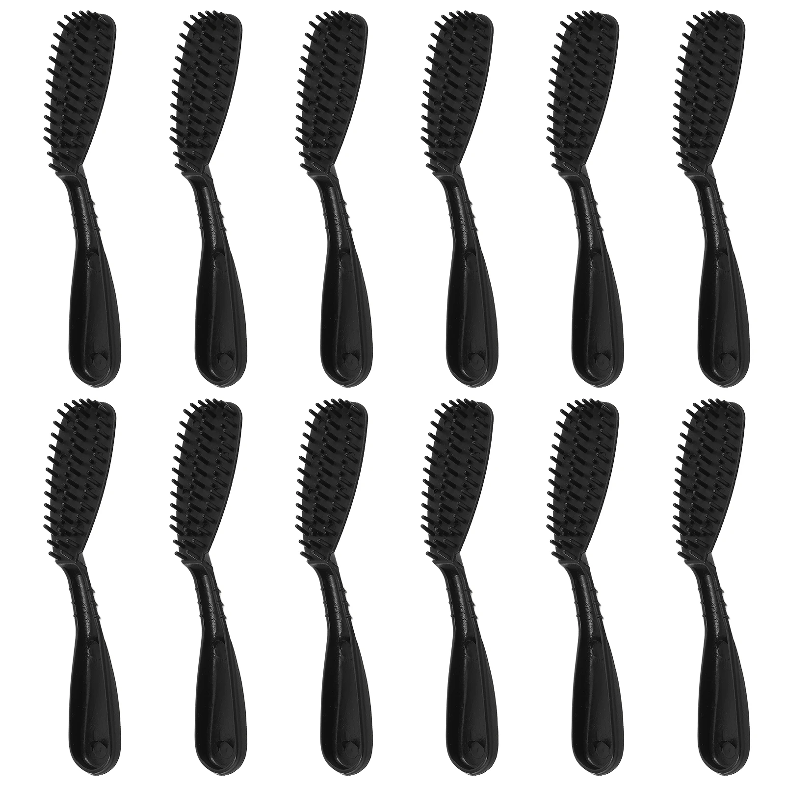 

12pcs Hair Dyeing Brush Set Oval Hair Coloring Tool Fine Bristles Even Coverage Easy Diy Use Black Dye