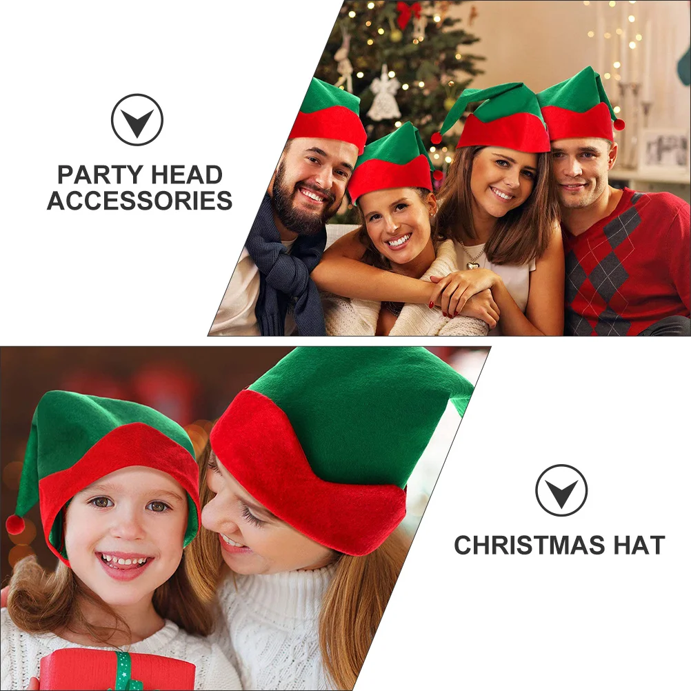 

4Pcs Christmas Elf Hats Xmas Party Costume Festive Headwear Holiday Decor Christmas Hat Hat Party Headwear Costume Prop