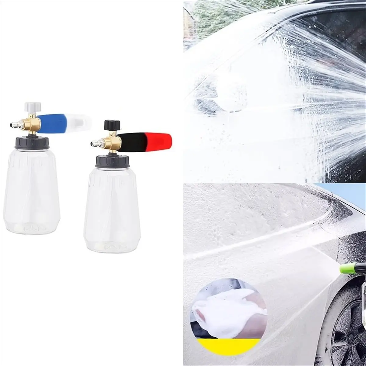 A86G NEW High Pressure Car Washer Pot 1L Capacity 1/4 Quick Connect Adjustable Nozzle for Car Boat Black Red