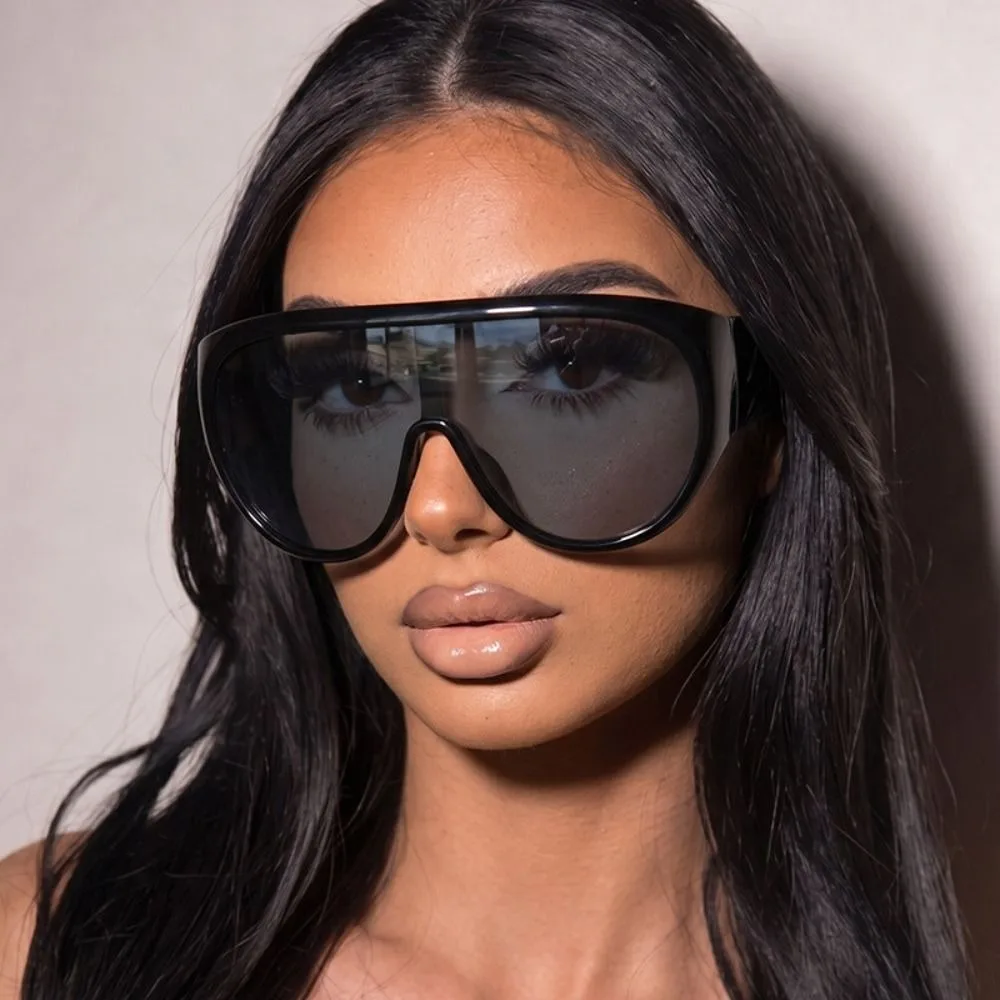 Gradient Lenses Shield Sunglasses Wrap Around Fit Windproof Mask Sunglasses Shield Frame Oversized Sunglasses Cycling Eyewear - view 2