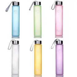 280ML Plastic Water Cup Frosted Drinking Bottle Girls Boys Portable Leak-proof Sport Kettle