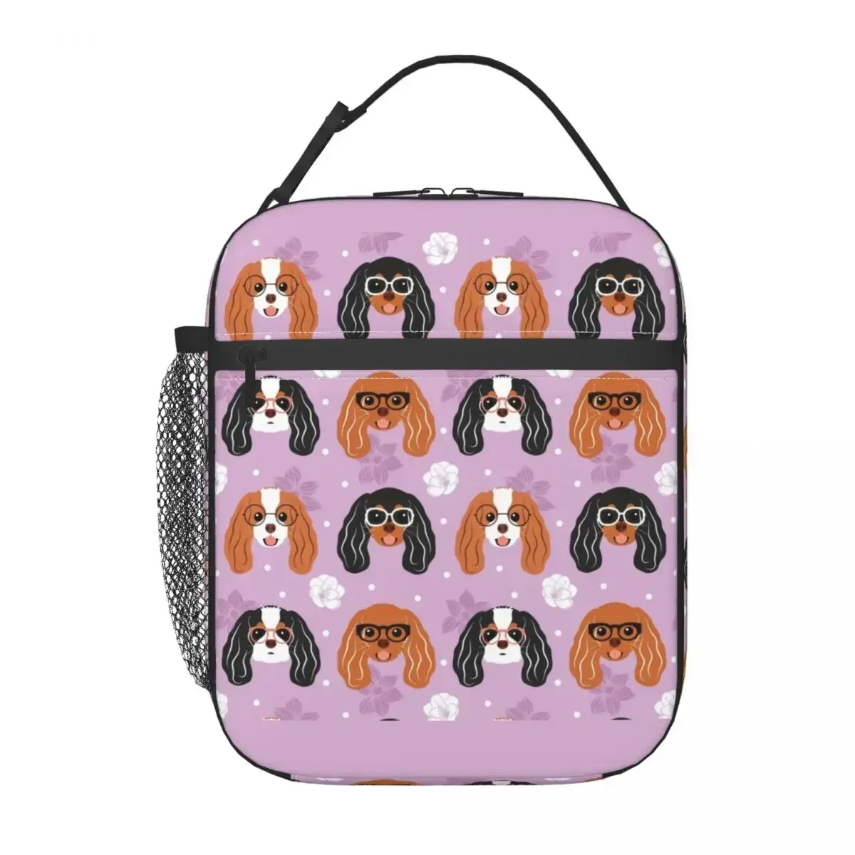 Cavalier King Spaniel With Glasses Resuable Lunch Box Multifunction Dog Thermal Cooler Food Insulated Lunch Bag Kids