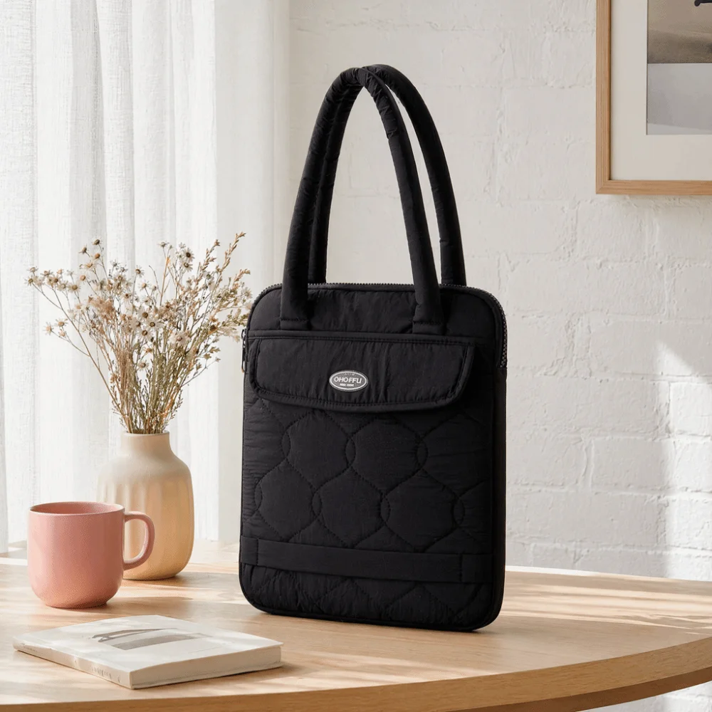 Thickened Padding Laptop Shoulder Bag Shockproof Design Multi-Compartment Notebook Pouch Korean Style Tablet Pouch For Notebook