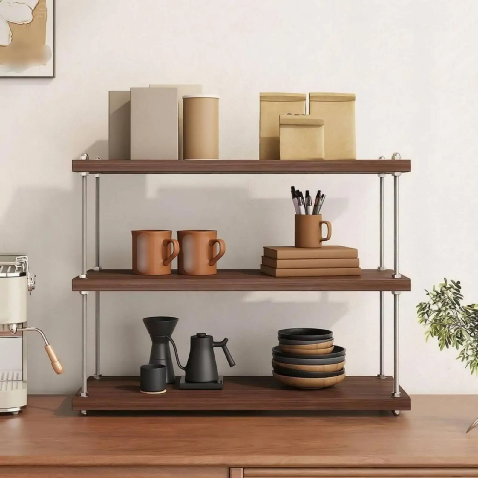Retro-style makeup shelf, practical table shelf for clear organization