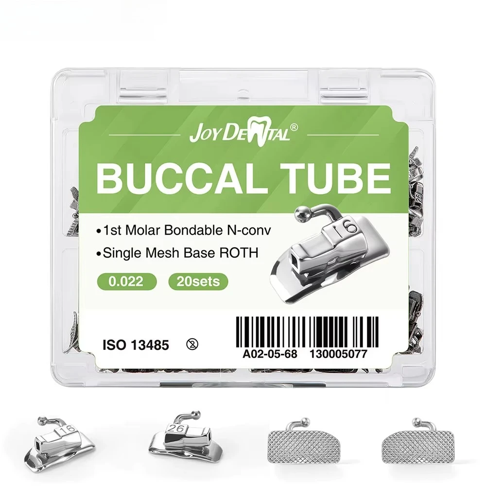 AZDENT Dental Orthodontic Buccal Tube 1ST/2nd Molar Bondable Monoblock Non-Convertible Single Roth/MBT 0.018/0.022 Buccal Tube