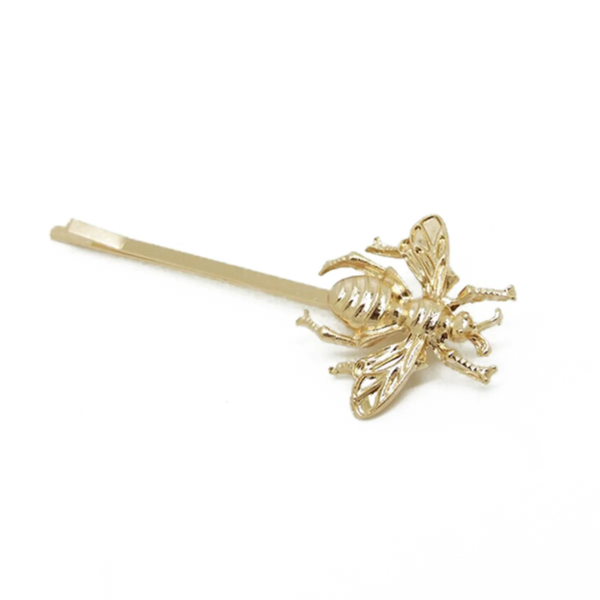 

2Pcs Gold Bee Shaped Hairpin Comfortable Lightweight Side Clip for Any Hair Type Elegant Accessory for Daily Or Special