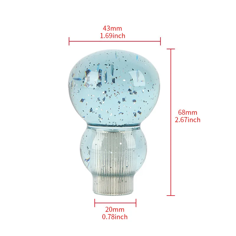 Universal Gourd Shaped Car Gear Shift Knob, Acrylic Crystal with Glitter Sequins, Fashionable Interior Modification Part