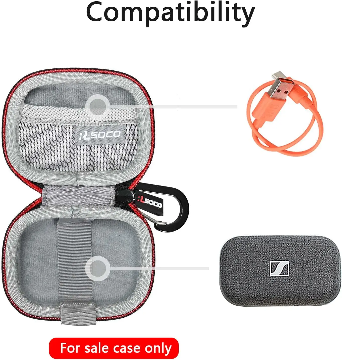 Hard Case for Sennheiser Momentum True Wireless 4/3 Earbuds,Hard Shell Military Grade Case,Full-Body Shockproof Protective Cover