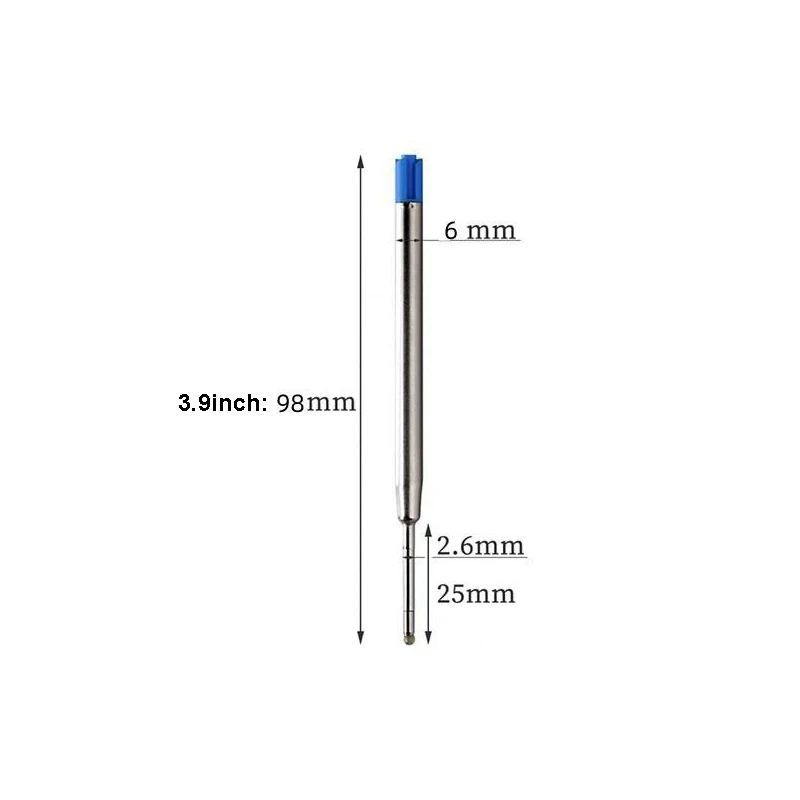 6/12pcs International standard ballpoint pen refills, black, blue, and red ink, 0.7mm nib, replaceable refills.