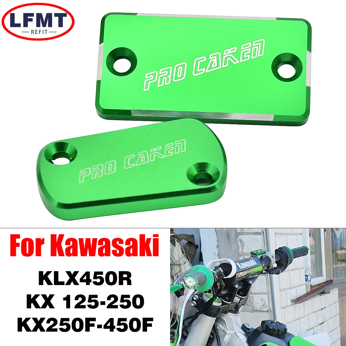 

For Kawsaki Motorcycles CNC Front Rear Brake Clutch Reservoir Cover KX 125 250 450 KX125 KX250 KX250F KLX450R KX450F 2008-2013