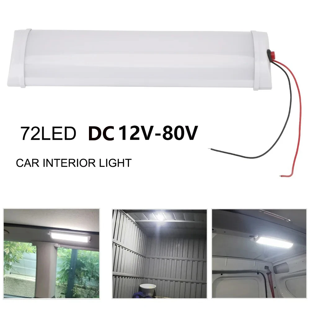 12V 24V Car Interior Light Bar 72LED With Switch Outdoor camping lights emergency lighting Ship Reading Lamp Ceiling Lights