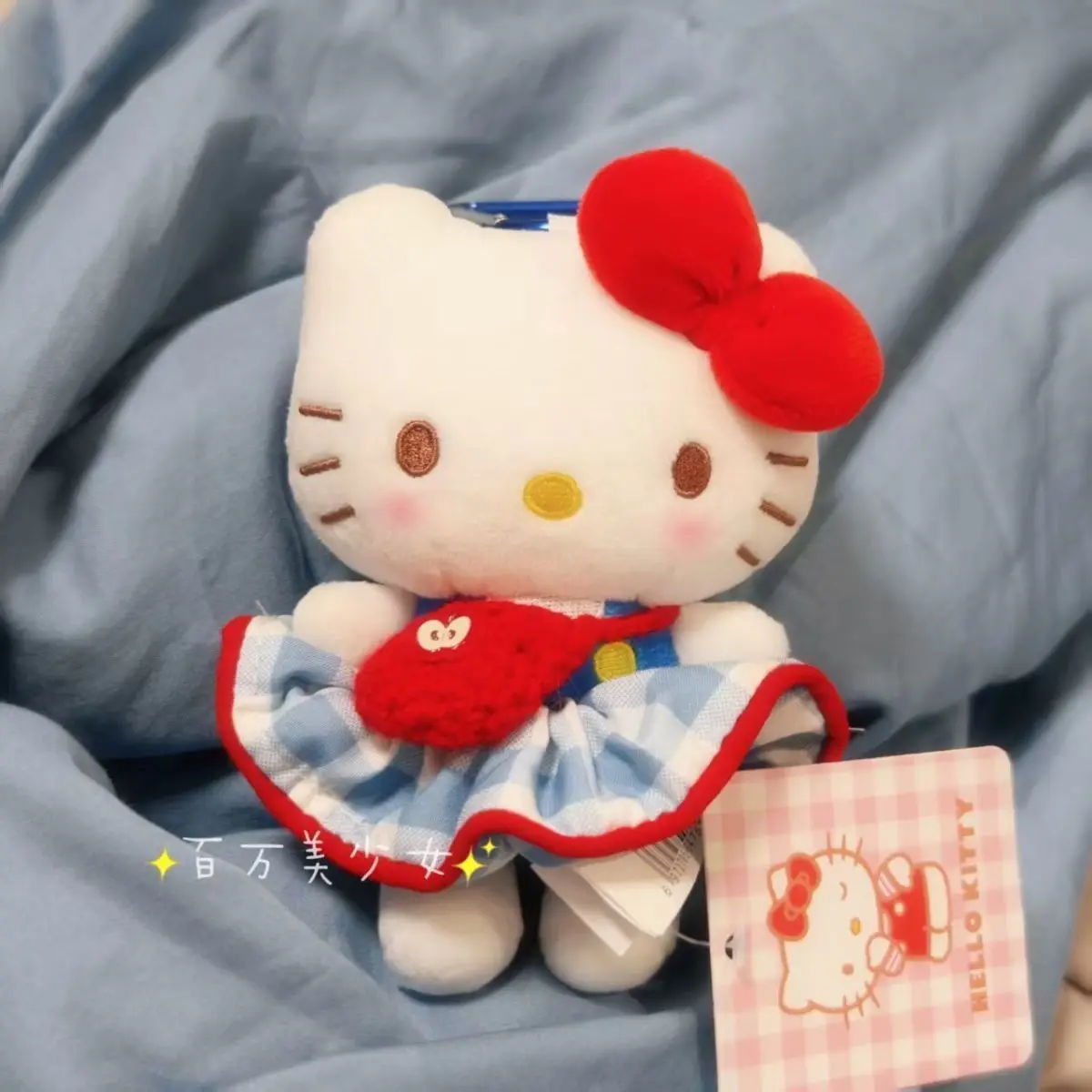 سانريو ملء ألعاب الدمى هالو كيتي الكرتون القطيفة الناعمة على ظهره قلادة Kawaii الإبداعية زخرفة لطيف هدية عيد ميلاد للفتيات #5