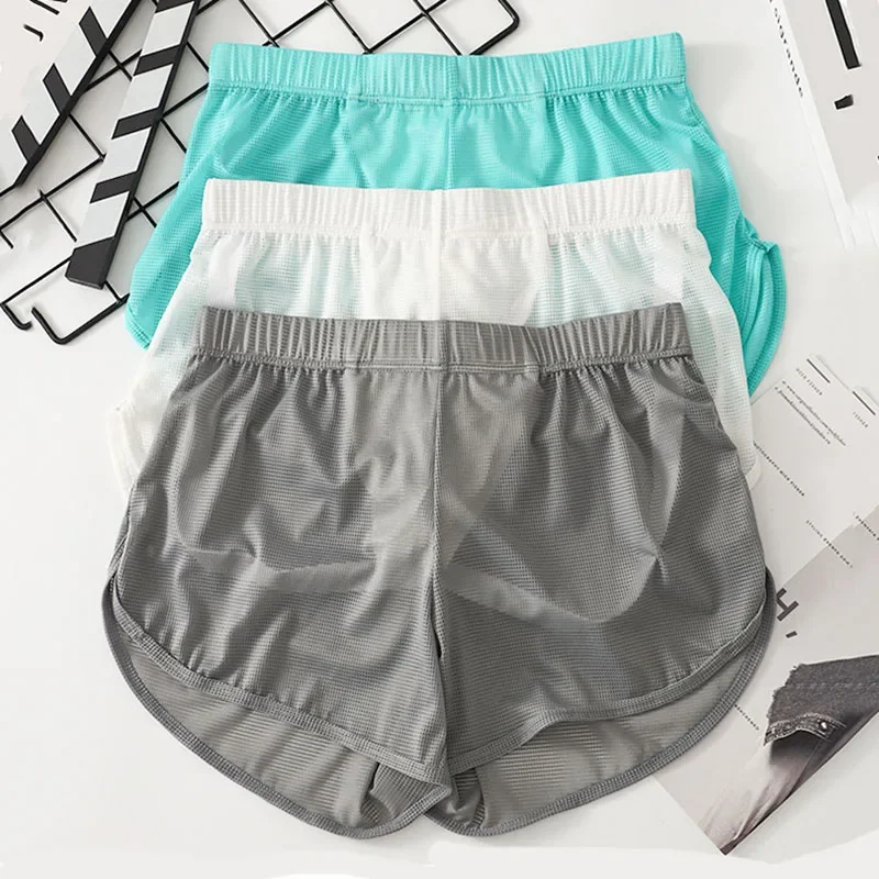 

Men's Boxers Ice Silk Sports Underwear Homewear Arrow Shorts Loose Sexy Men Three-Point Pants U Convex Pouch Panties