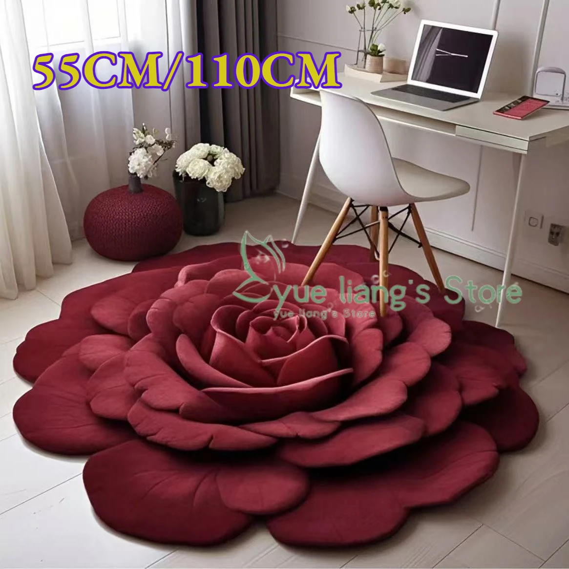 Alfombra de flores rosas, alfombra decorativa para el hogar, alfombras suaves y esponjosas, alfombras antideslizantes para dormitorio y baño, felpudo decorativo