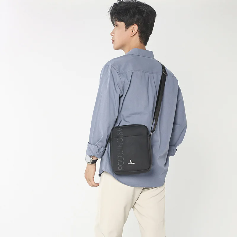 men's cross-body backpack across large capacity street multi-pocket vertical square business travel shoulder bag