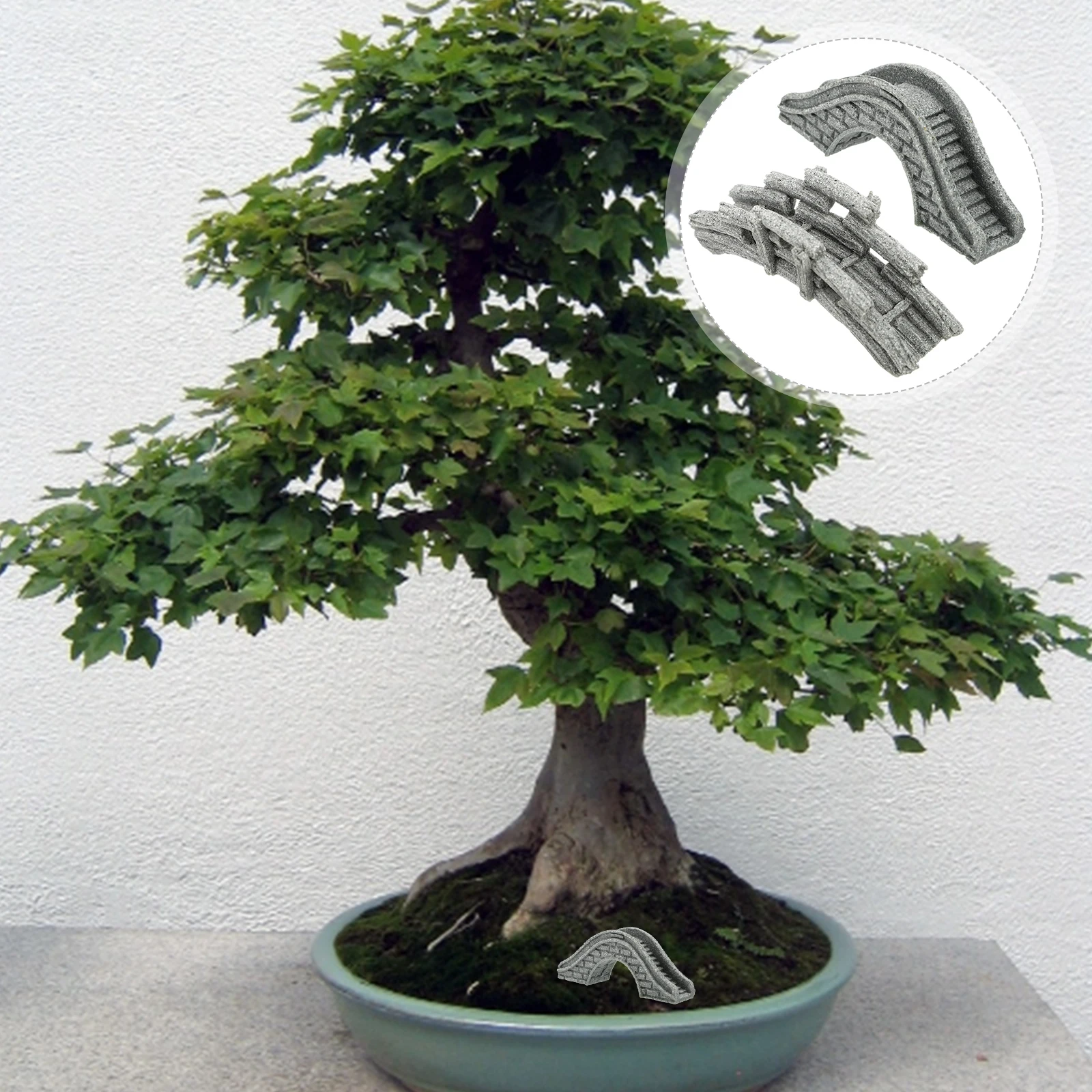 

2Pcs Simulation Stone Bridge Decors Realistic Sandstone Crafts Safe for Nursery Kindergarten Living Room Potted Planter