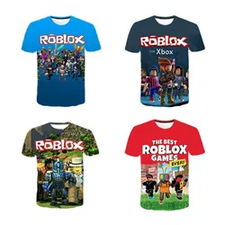 3D New Summer Cartoon Game ROBLOX 3D Fashion Trend Comfortable Casual Sports Short-sleeved T-sleeved Children's Clothing