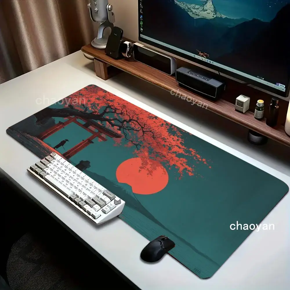 

Cherry Blossom scenery Mouse Pad Office with Wrist Support Games Desk Mat,tNon-Slip desk mat,Gaming Mouse pads playmat