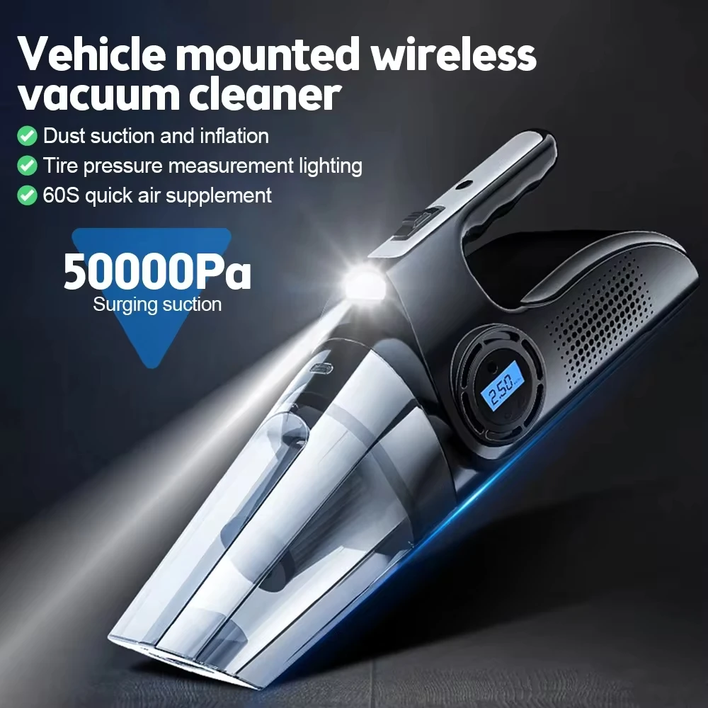 

Автомобильный пылесос, беспроводной 50000Pa, ручной портативный домашний пылесос, мощный всасывающий пылесос для автомобиля, дома