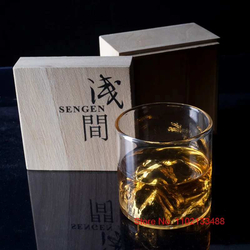 Crystal Whiskey Glass With Wood Box Japanese Glassware Gift Wine Tasting Cup XO Vodka Chivas Cognac Brandy Snifter Dropshipping