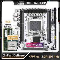 X79 Motherboard LGA2011 X79 Combo Kit With E5 2630V2 CPU And DDR3 2X8GB=16GB ECC REG RAM Dual-Channel USB3.0 SATA3 F1 Placa Mae