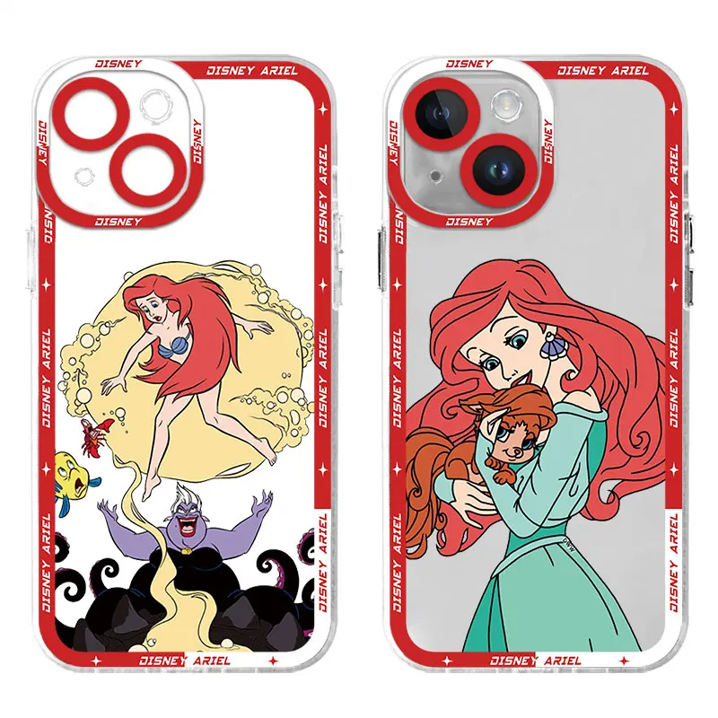 Case For Apple iPhone 11 13 15 14 Pro Max 12 Mini 7 8 Plus XR X XS SE 6 6S Angel Eye Shell Phone Cover Disney Princess Ariel