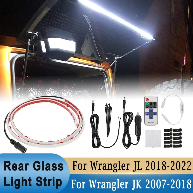 LED Rear Glass Lift Gate Dome Light Bar Strip for Jeep Wrangler JK JKU 2007-2018 JL JLU 2018-2022 100CM with Remote Control