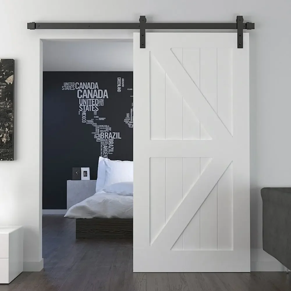 Wooden panel Room Door Modern Design Wood Veneer Sliding Barn Door for modern house Interior door