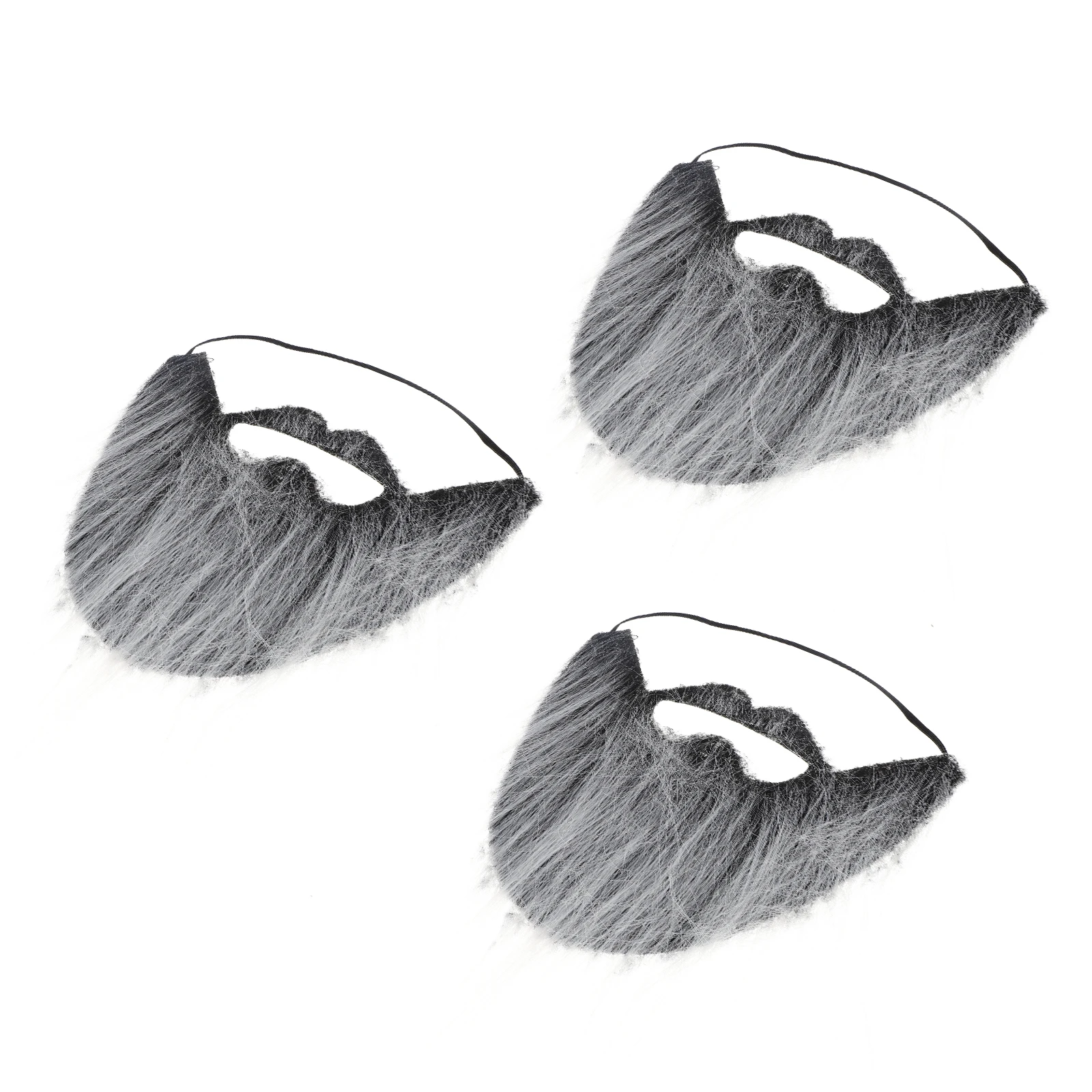 

3 Pcs Fake Beard Props Funny for Cosplay Halloween Christmas Stage Photography Black Gray Men Kids Crafts Facial