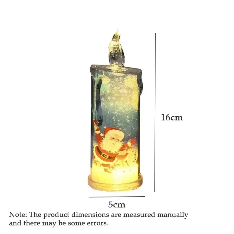 Simulation Flameless Candle LED 1 10PCS Transparent Built in Printed Electronic Candle Christmas Ambient Lighting Decor
