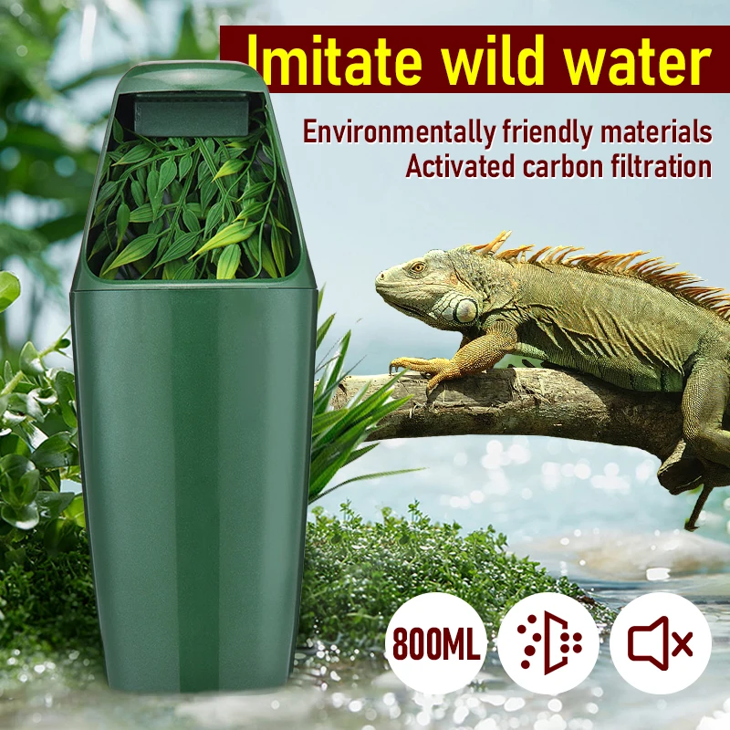 

11X27cm Reptile Automatic Water Drinking Filter Drinking Water Fountain Lizard Chameleon Amphibian Crawling Pet Feeding Drinkers