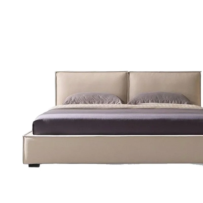 Villa flat wedding bed Italian minimalist soft bag white 1.8 meters double bed