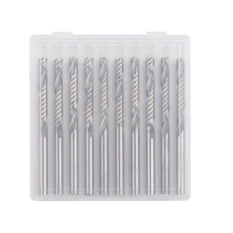 

10Pcs/Set 1/8 Inch 3.175X25mm Shank 1 Flute Carbide Spiral End Mill CNC Router Bit Tool For Acrylic PVC Wood