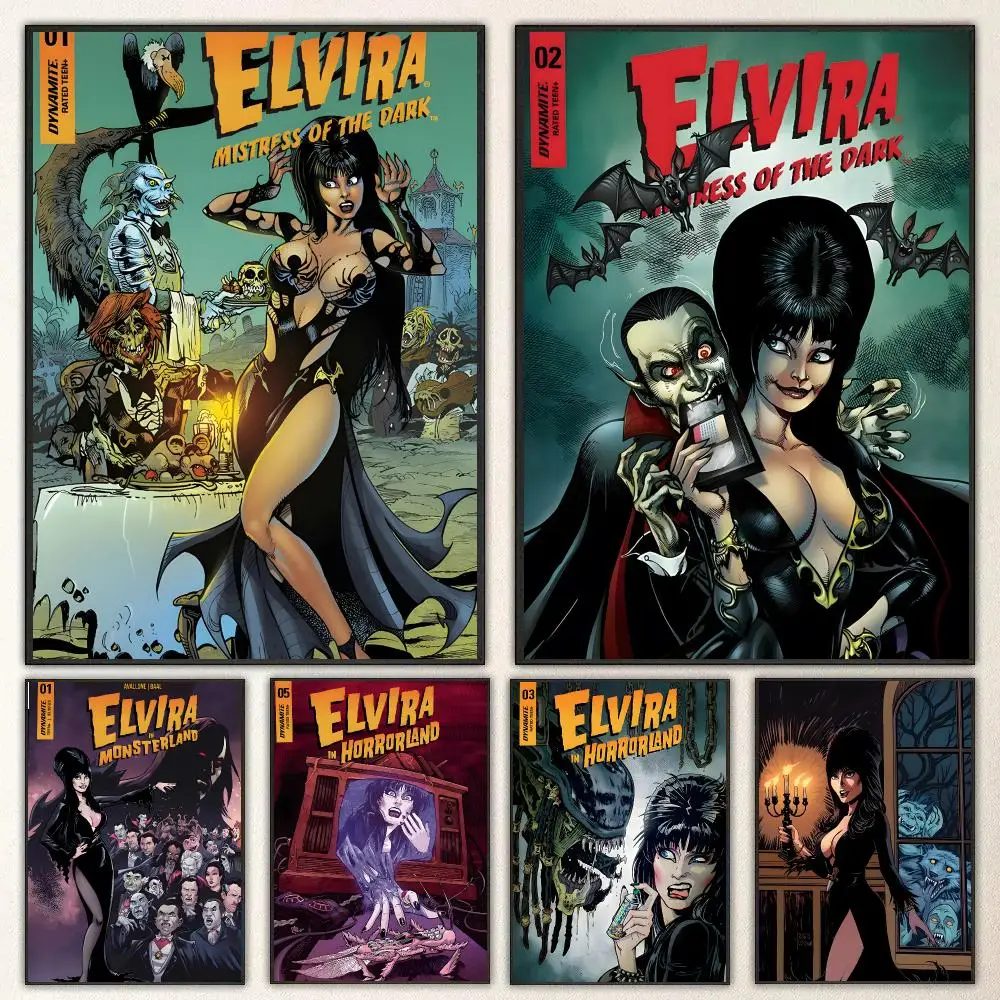 Anime Elvira Mistress Of The Dark Poster High-definition  poster stickers, suitable for bedroom, living room, home decoration