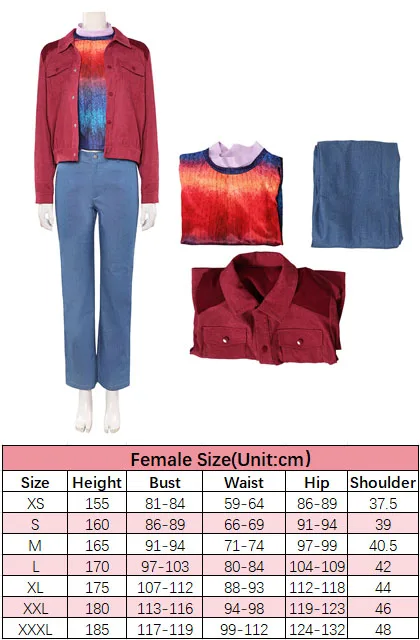 أزياء ماكس مايفيلد التأثيرية، أزياء تلفزيونية غريبة، معطف علوي للنساء والفتيات، بدلة حفلات الهالوين الكرنفالية الخيالية #3