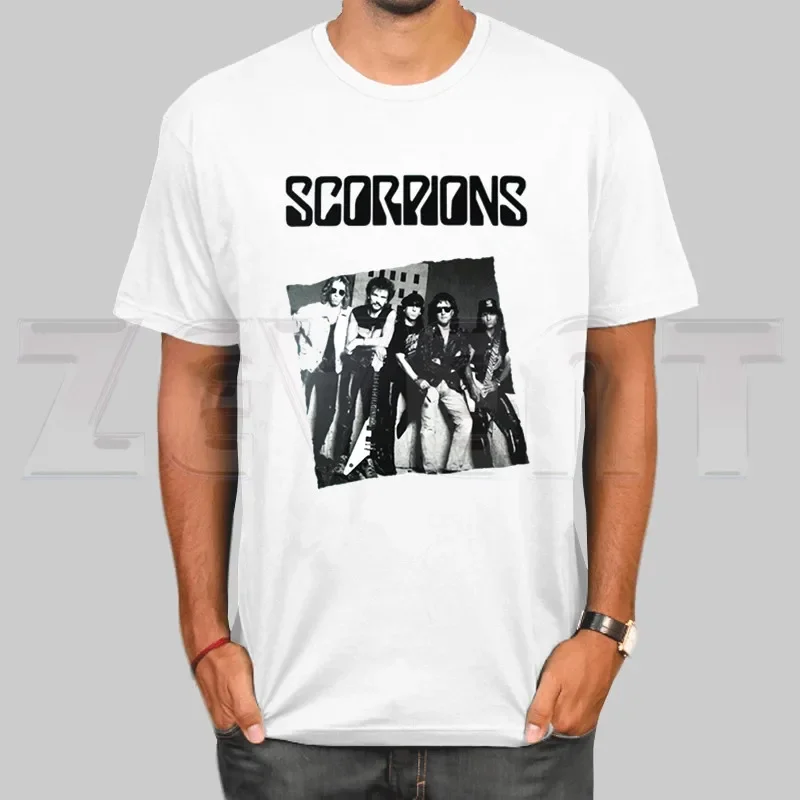 Scorpions Music Metal Rock Band T-shirt For Men Short Sleeve Casual Men Tops Anime T Shirt Printed white t shirt women Tees